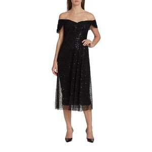 Teri Jon by Rickie Freeman Sequin Mesh Midi-Dress size 12